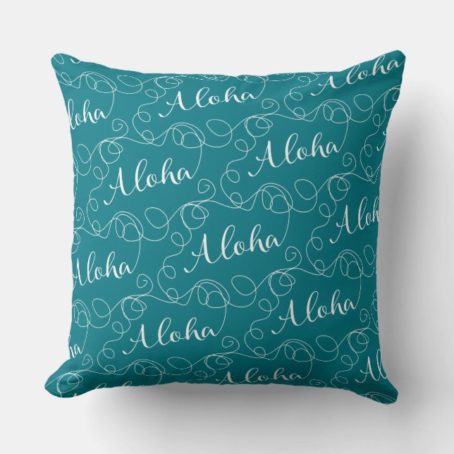 Coussin MOTIF ALOHA blanc transparent avec LIGNES (Recto)