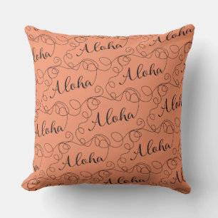 Coussin MOTIF ALOHA noir transparent avec LIGNES