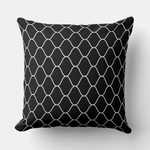 Coussin Motif Amime - Blanc sur Noir