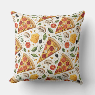 Coussin Motif Amoureux de Pizza Pepperoni - Fête de Pizza