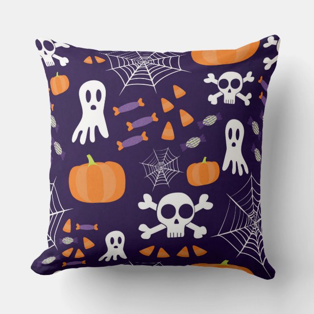 Coussin Motif amusant d'Halloween (Recto)