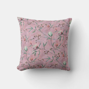 Coussin Motif Anemones de Tulipes Roses et Blanches