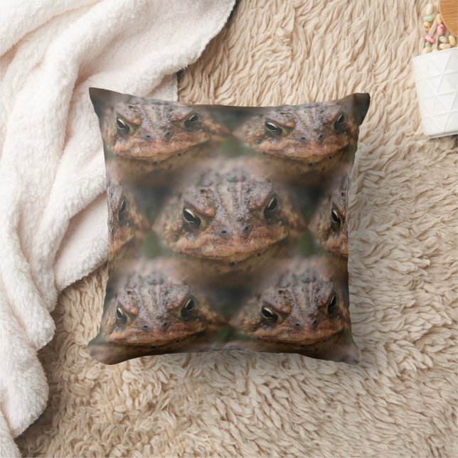 Coussin Motif animal mignon à visage de crapaud (Couverture)