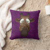 Coussin Motif animal pourpre de fourrure de visage drôle (Couverture)