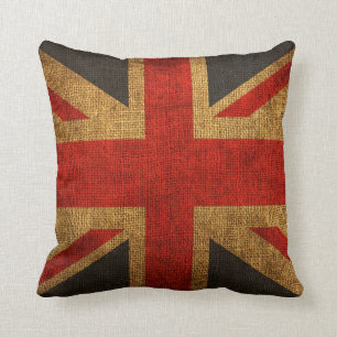 Coussin Motif antique rustique d'Union Jack