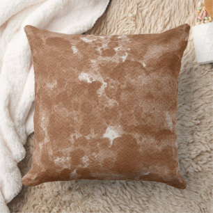 Coussin Motif aquarelle abstrait marron moderne