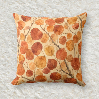 Coussin Motif aquarelle botanique de tremble pourpre tremb