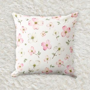 Coussin Motif aquarelle minimal de floraison de cornouille