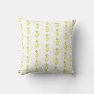 Coussin Motif aquarelle tropical sucré ananas d'été