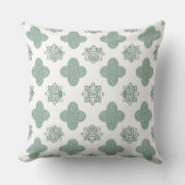 Coussin Motif arabesque floral vert (Recto)