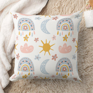 Coussin Motif Arc-en-Ciel Céleste & Éclat de Soleil