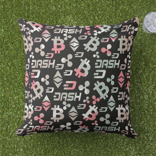 Coussin Motif argent couleur Cryptomoney (Herbe)
