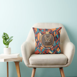 Coussin Motif aristocrate géométrique abstrait de chat roy