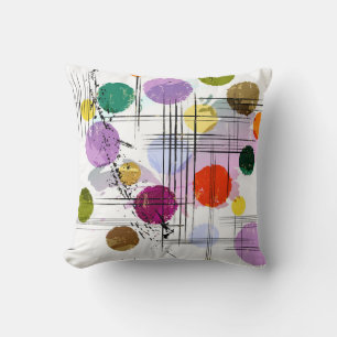 Coussin motif arrière - plan abstrait, avec cercles, ligne