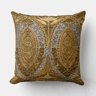 Coussin Motif Art Déco Argent Et Or