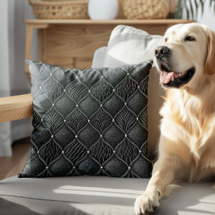 Coussin Motif Art Déco Noir Glamour