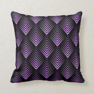 Coussin Motif art déco violet clair et noir