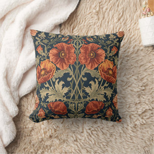 Coussin Motif Art nouveau de coquelicots de William Morris