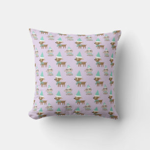 Coussin Motif artistique de vacances de rennes et de lapin