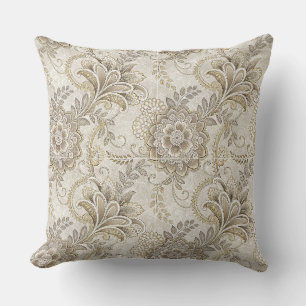 Coussin Motif artistique floral paisley royal élégant