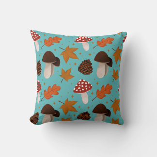 Coussin Motif Automne et Champignons