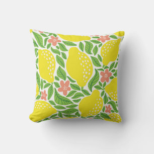 Coussin Motif aux fruits de citron. Pâte d'agrumes d'été t