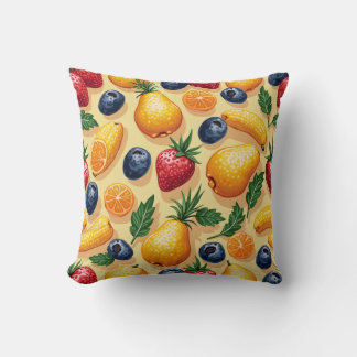 Coussin motif aux fruits frais et sucrés