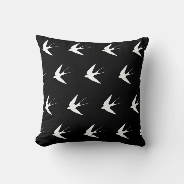 Coussin Motif avale - Oiseaux blancs (Recto)