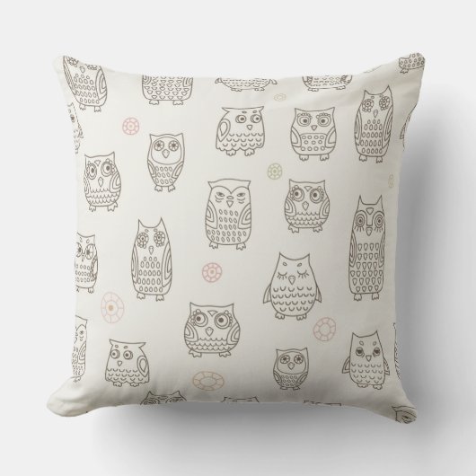 Coussin Motif avec chouettes (Recto)