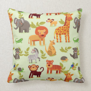 Coussin Motif avec des animaux de bande dessinée
