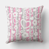 Coussin Motif avec des coeurs et des fleurs (Verso)