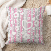 Coussin Motif avec des coeurs et des fleurs (Couverture)