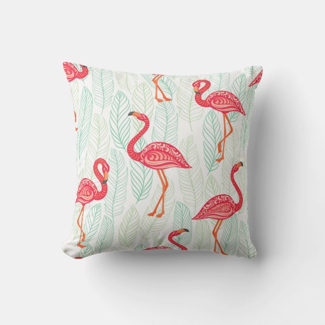 Coussin Motif avec des ornements flamands roses sur un fon (Recto)