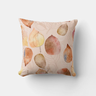 Coussin Motif avec feuille. Feuille de graphisme et d'aqua