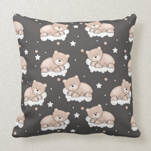 Coussin motif avec le petit sommeil d'ours