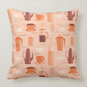 Coussin Motif avec les boissons et le texte