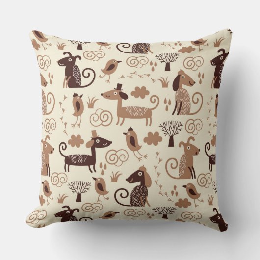 Coussin motif avec les chiens mignons (Recto)