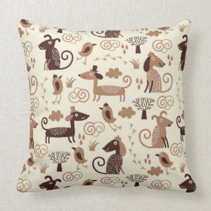 Coussin motif avec les chiens mignons