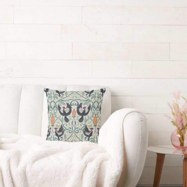 Coussin Motif avec pic-blanc à bec ivoire (Canapé)