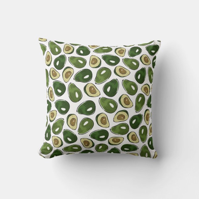 Coussin Motif Avocado (Recto)