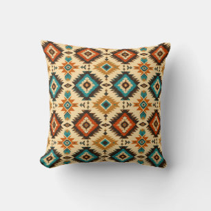 Coussin Motif aztèque de style amérindien vintage