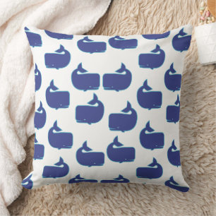 Coussin Motif Baleine Bleue Côtière Motif Marin Océanique