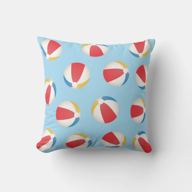Coussin Motif Ballons de Plage (Recto)