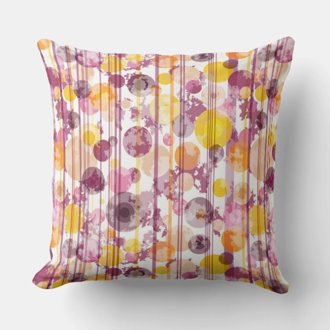 Coussin Motif blanc rayé tacheté (Recto)