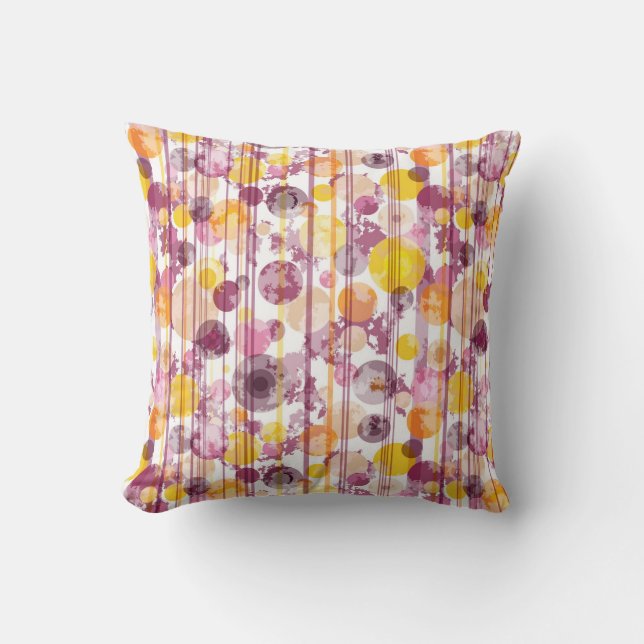 Coussin Motif blanc rayé tacheté (Recto)