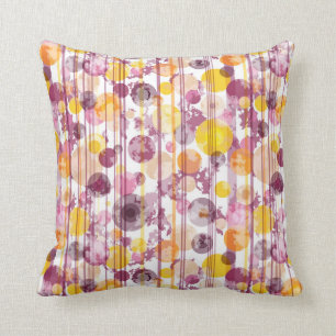 Coussin Motif blanc rayé tacheté