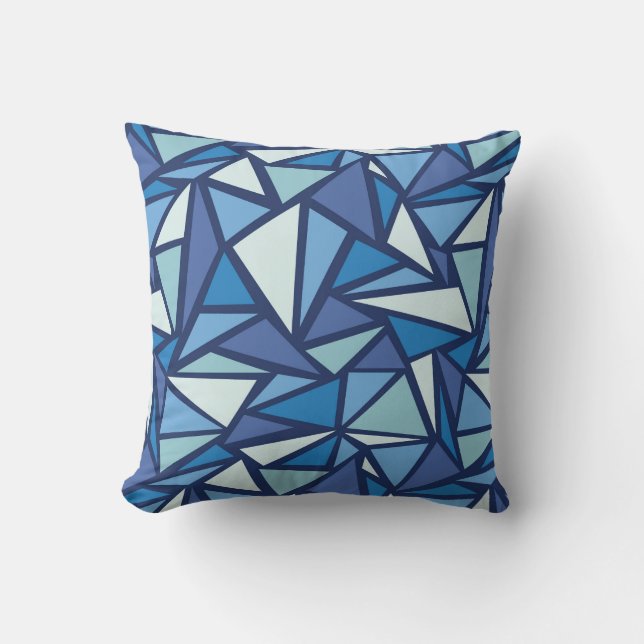 Coussin Motif bleu abstrait de Crsytal de glace (Recto)
