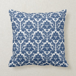 Coussin Motif bleu de damassé de ville