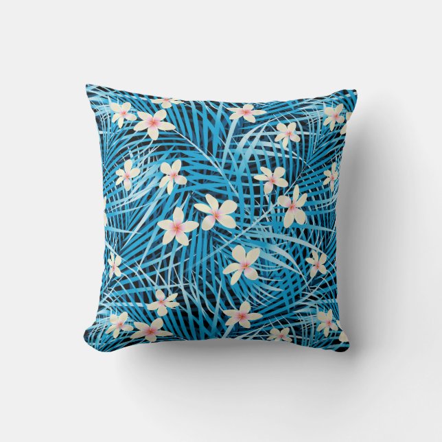 Coussin Motif bleu de palmettes (Recto)