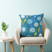Coussin motif bleu de pissenlit (Chaise)